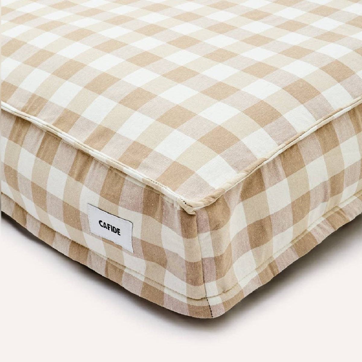 Culcus tip saltea cu carouri vichy bej, 75 x 60 cm