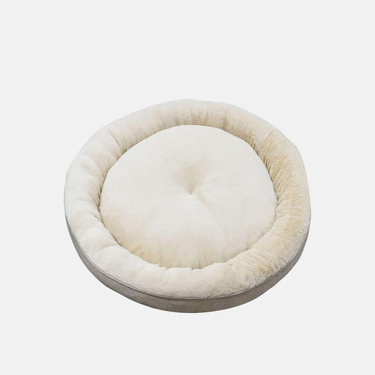 Culcus Bunny rotund, crem, din material pufos