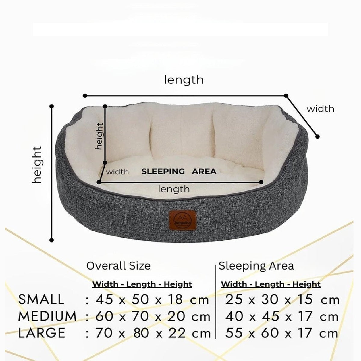 Culcus Coco oval, gri inchis cu interior crem