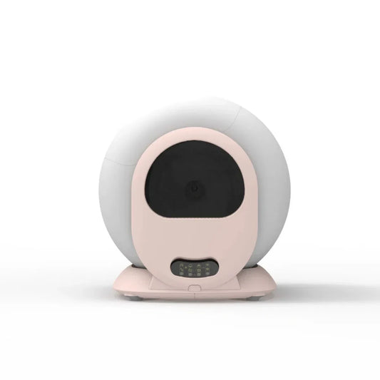 Litiera automata Smart PRO alba, cu capac rotund, pentru pisici