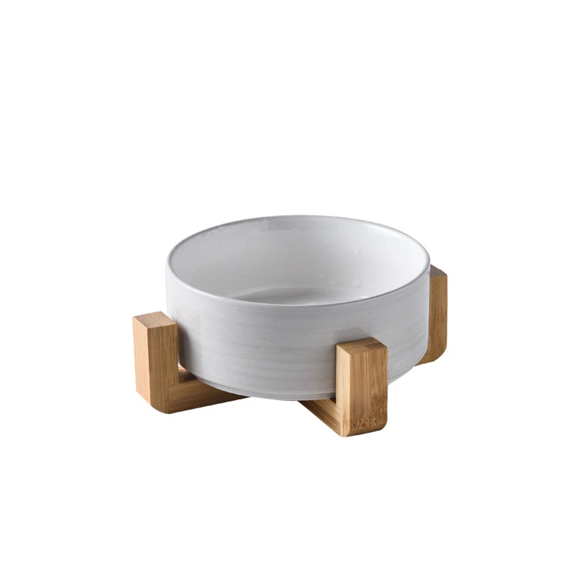 Bol ceramic albastru cu relief in forma de labuta, pe suport din lemn