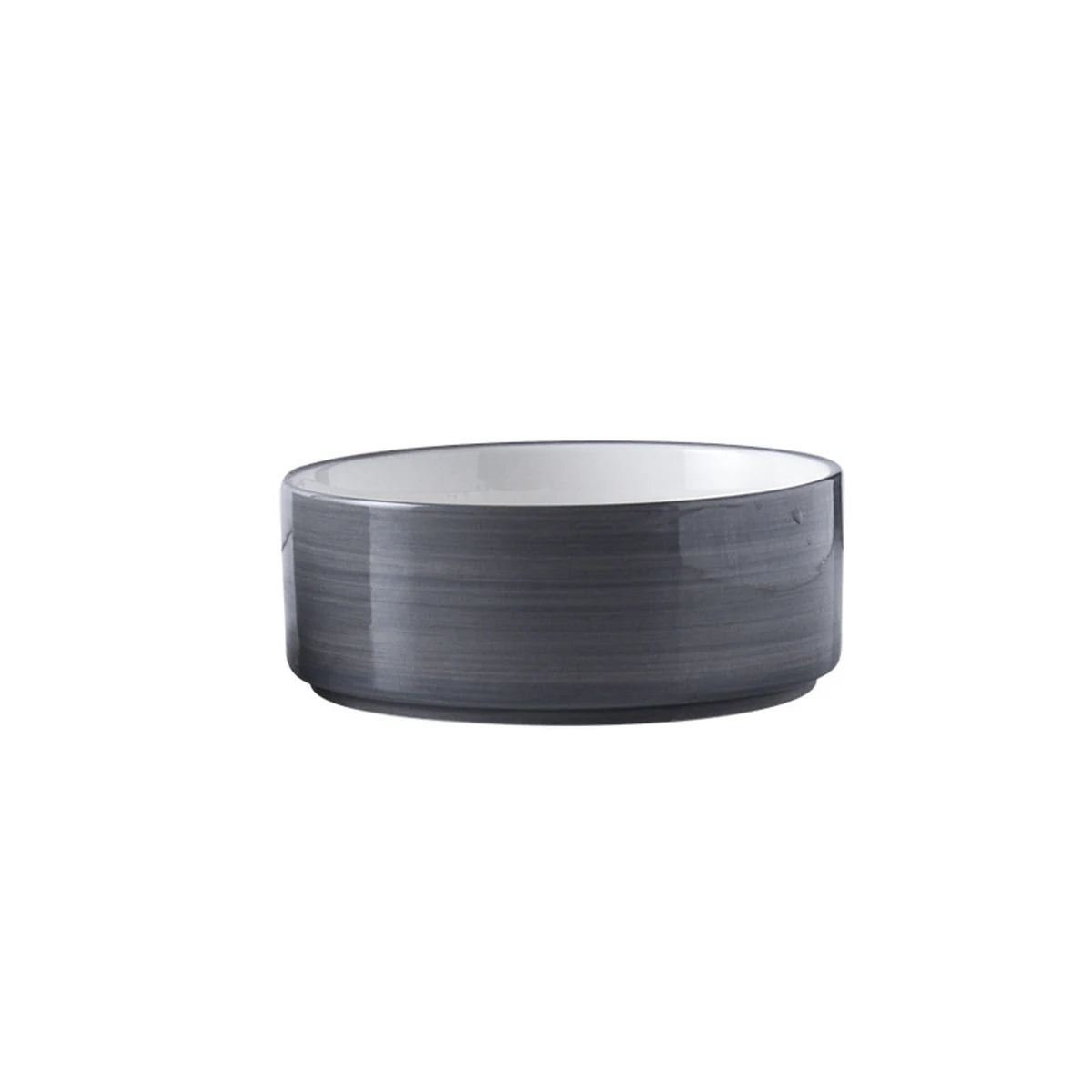 Bol ceramic albastru cu relief in forma de labuta, pe suport din lemn