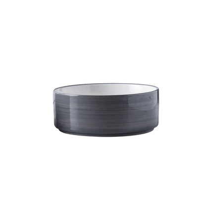 Bol ceramic albastru cu relief in forma de labuta, pe suport din lemn