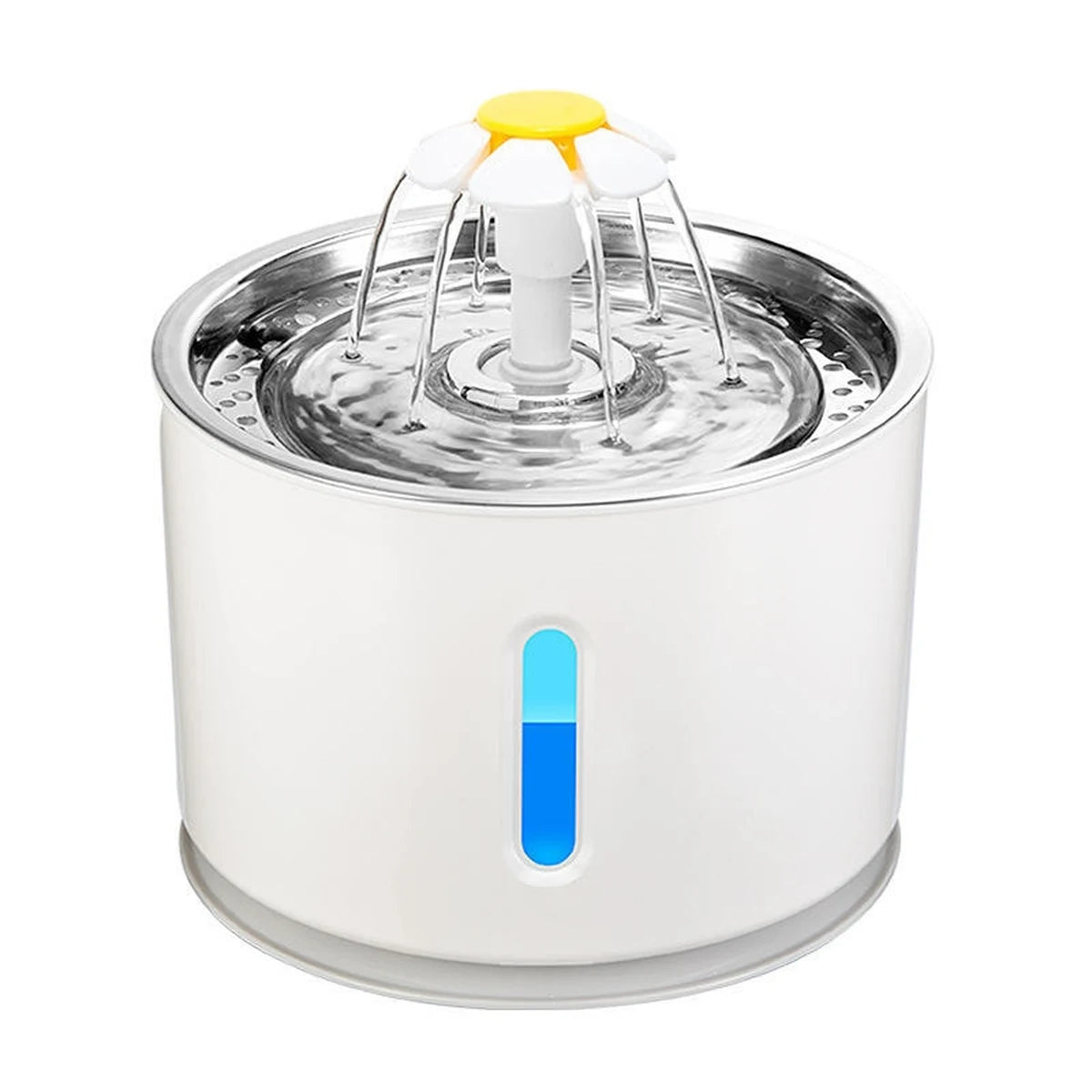 Fantana de apa din inox argintiu, 4 litri, pentru pisici si caini