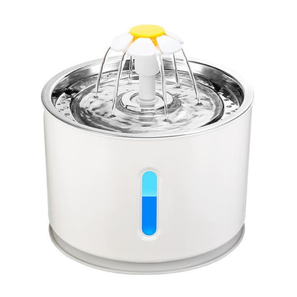 Fantana de apa din inox argintiu, 4 litri, pentru pisici si caini