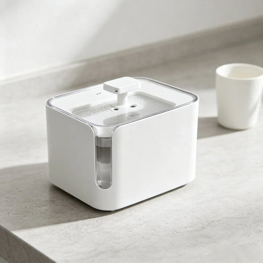 Fantana de apa smart din inox argintiu, 4 litri, cu aplicatie mobila