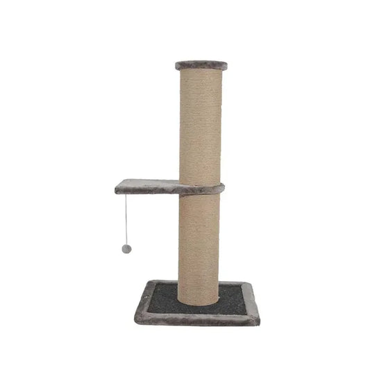 Stalp de zgariat din sisal gri, 86 cm, cu jucarie suspendata