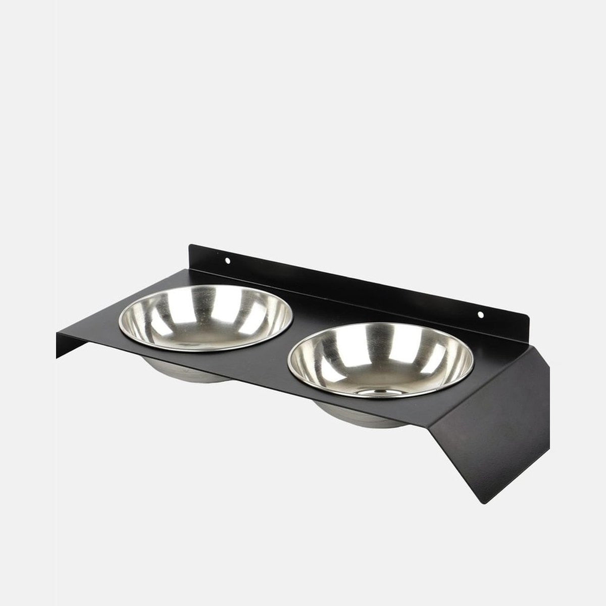 Suport metalic negru inclinat, cu doua boluri din inox