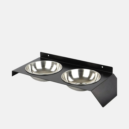 Suport metalic negru inclinat, cu doua boluri din inox