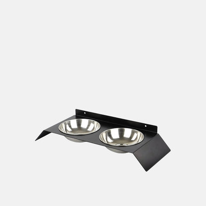 Suport metalic negru inclinat, cu doua boluri din inox