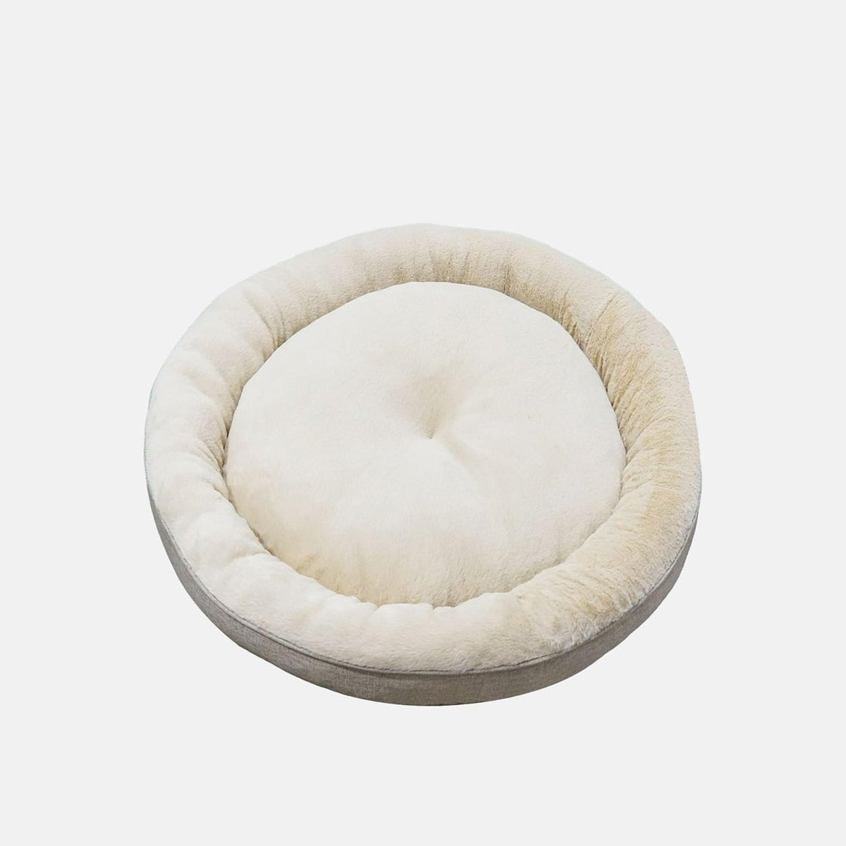 Culcus Bunny rotund, crem, din material pufos