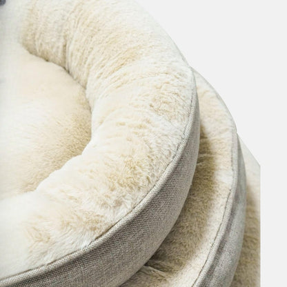 Culcus Bunny rotund, crem, din material pufos