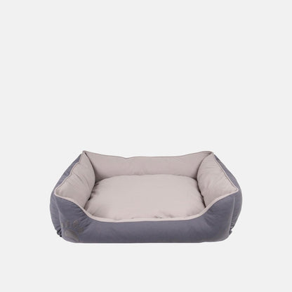 Culcus Lucy gri cu interior bej, format mare, pentru caini