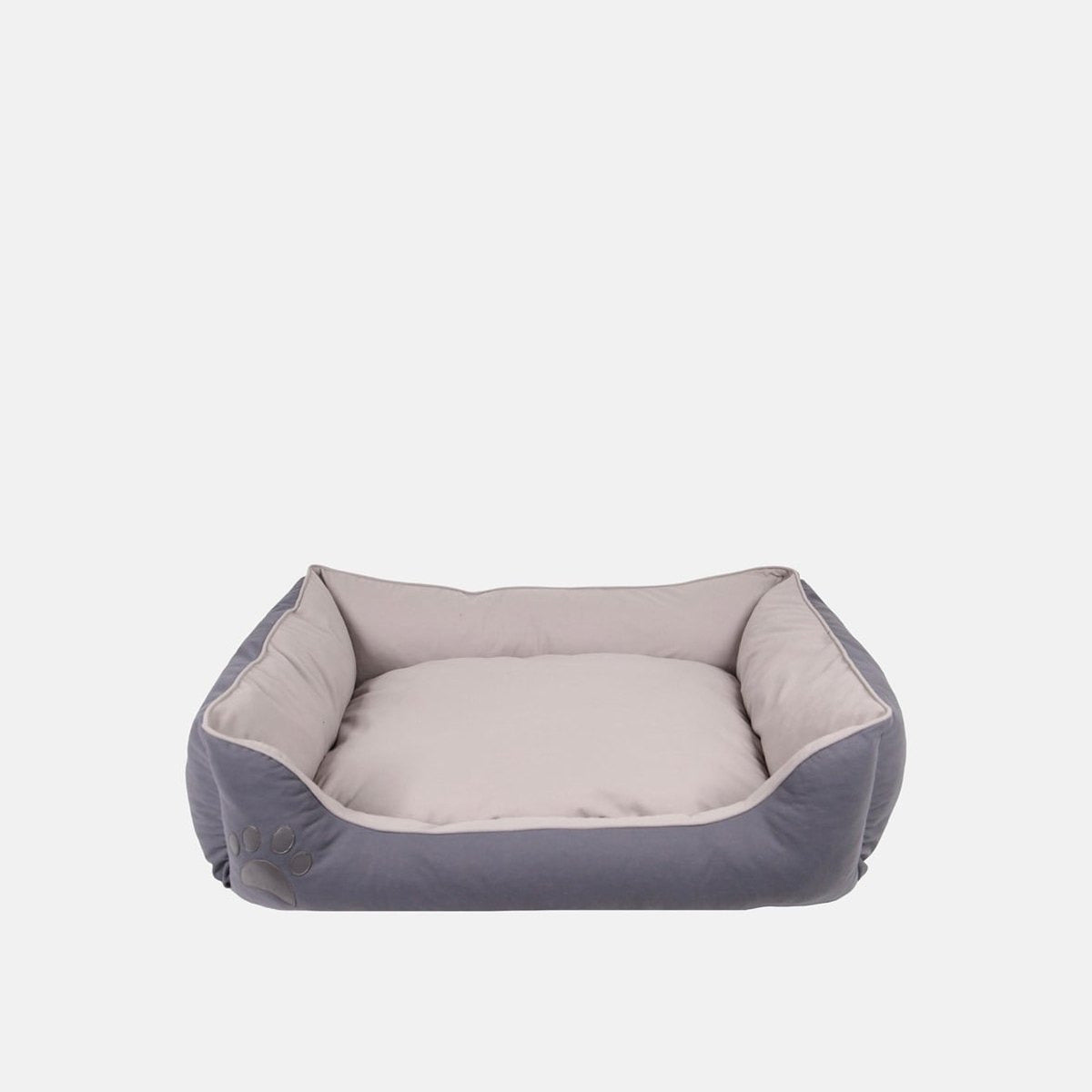 Culcus Lucy gri cu interior bej, pentru caini