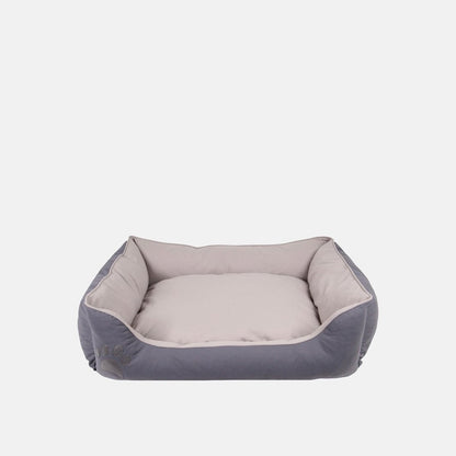 Culcus Lucy gri cu interior bej, pentru caini
