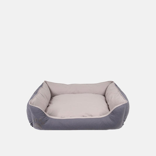 Culcus Lucy gri cu interior bej, pentru caini