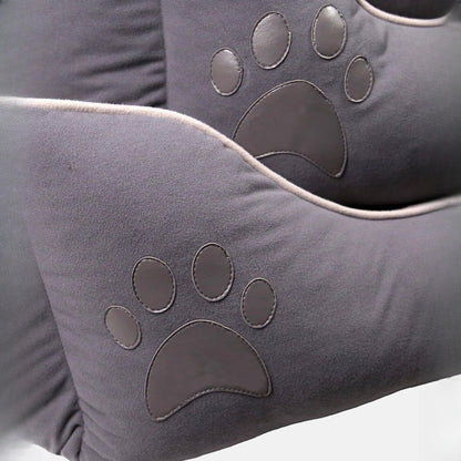 Culcus Lucy gri cu interior bej, pentru caini