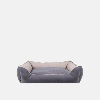 Culcus Lucy gri cu interior bej, pentru caini