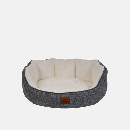 Culcus Coco oval, gri inchis cu interior crem