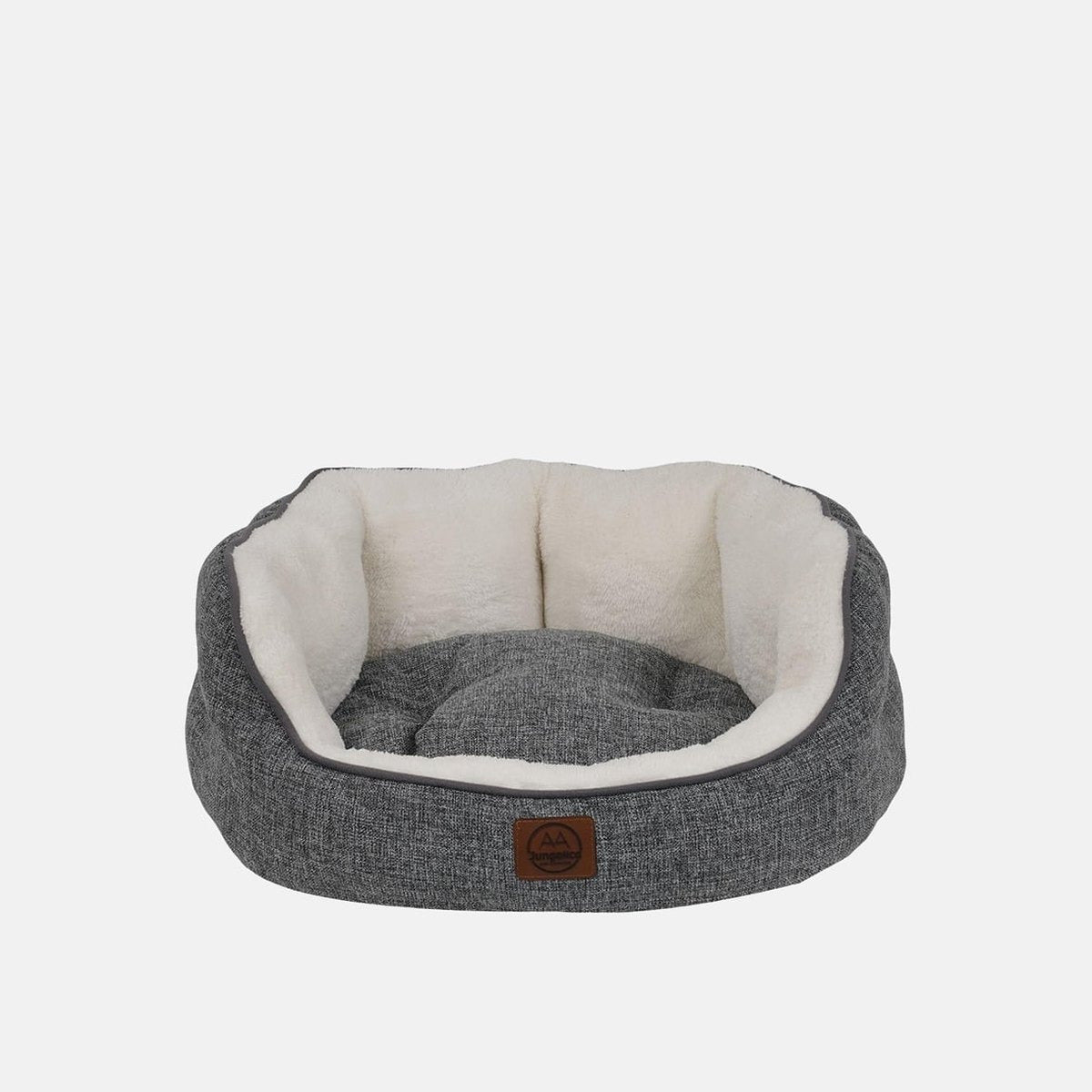 Culcus Coco oval, gri inchis cu interior crem