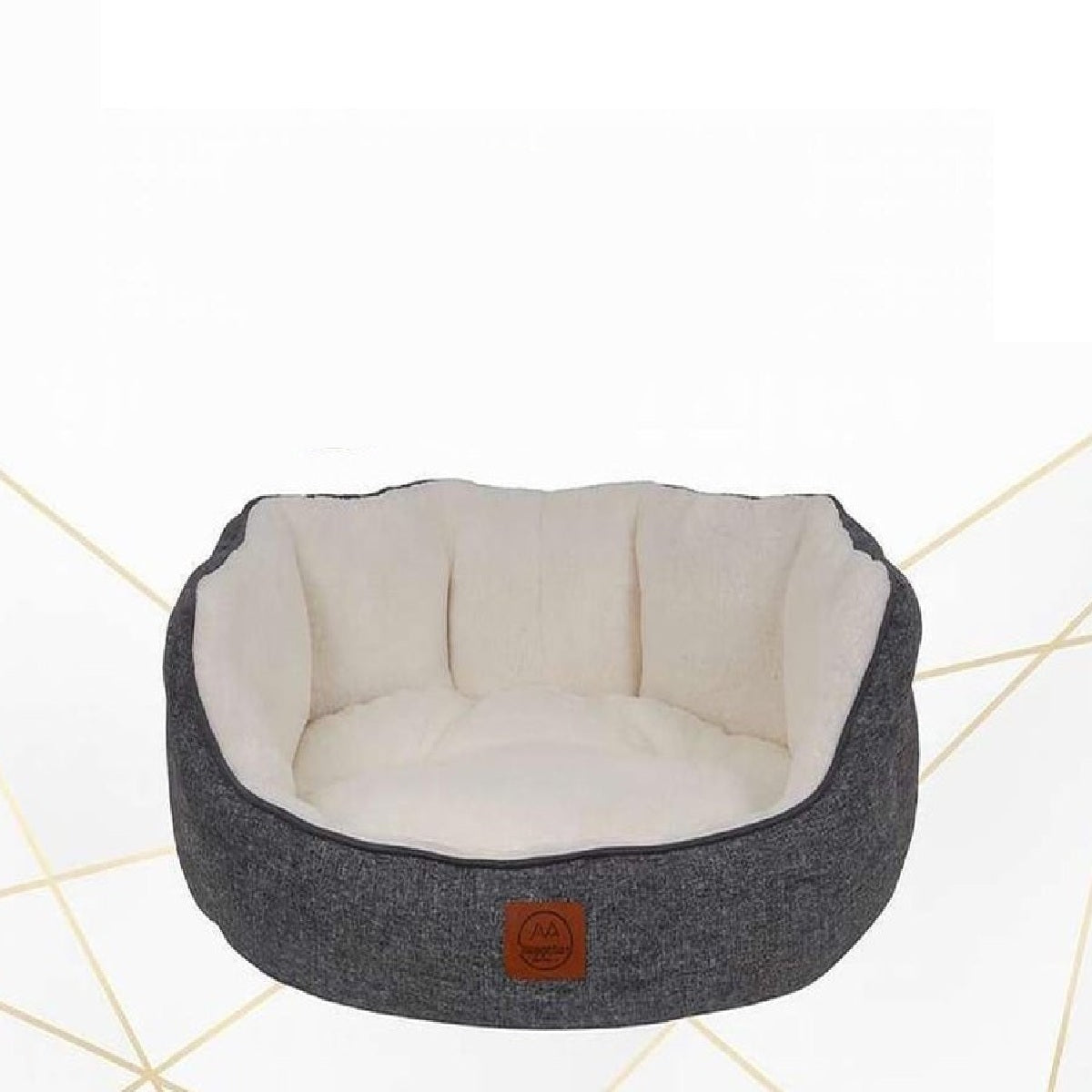 Culcus Coco oval, gri inchis cu interior crem