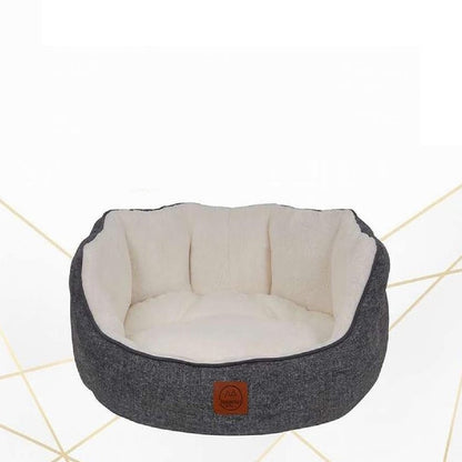 Culcus Coco oval, gri inchis cu interior crem