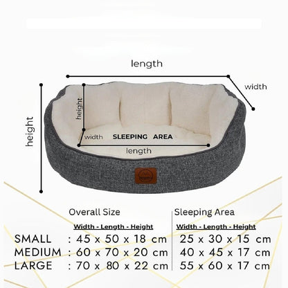 Culcus Coco oval, gri inchis cu interior crem