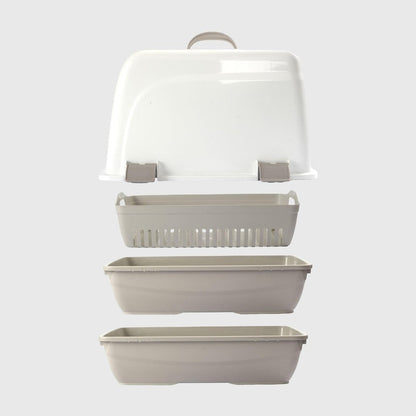 Sita de cernut din plastic gri pentru litiera de pisici