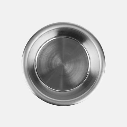 Suport patrat din lemn cu un bol din inox incastrat