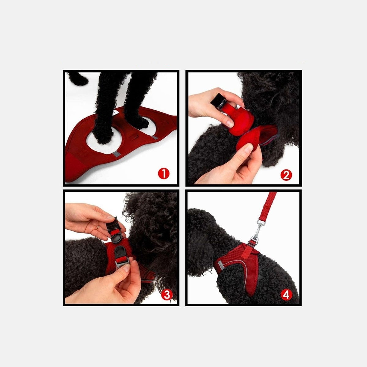 Ham tip vesta din plasa rosie pentru caini, model Air-Mesh