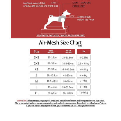 Ham tip vesta din plasa rosie pentru caini, model Air-Mesh