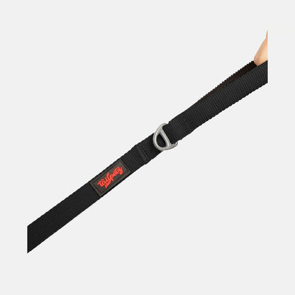 Lesa neagra pentru caini, cu maner cusut si carabiniera metalica