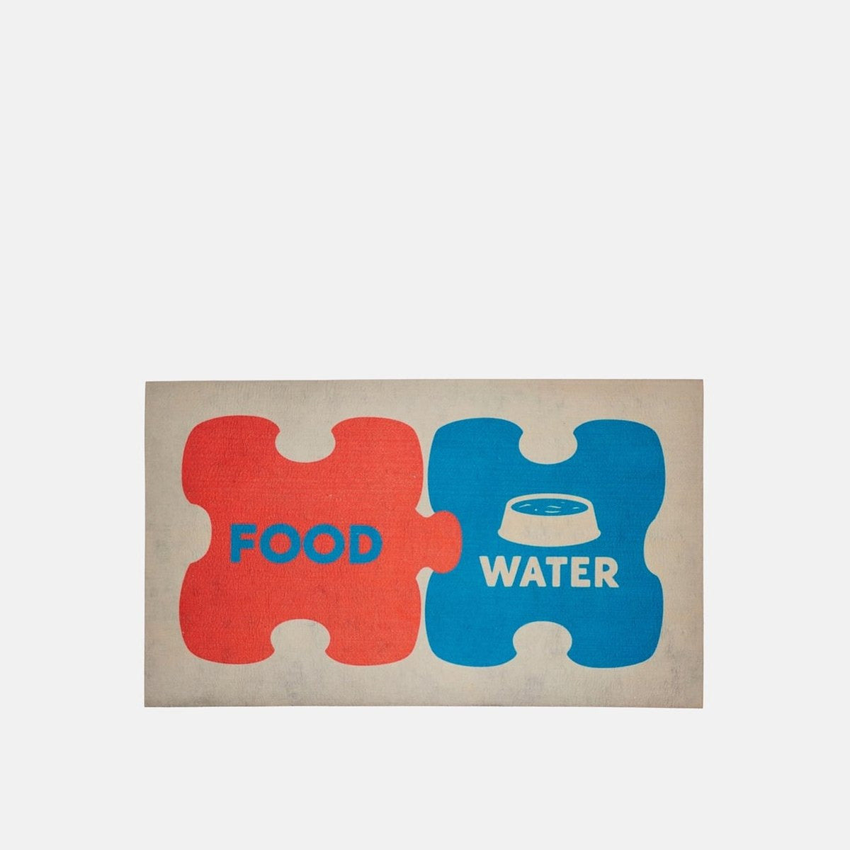 Covoras pentru boluri cu doua piese de puzzle rosu si albastru