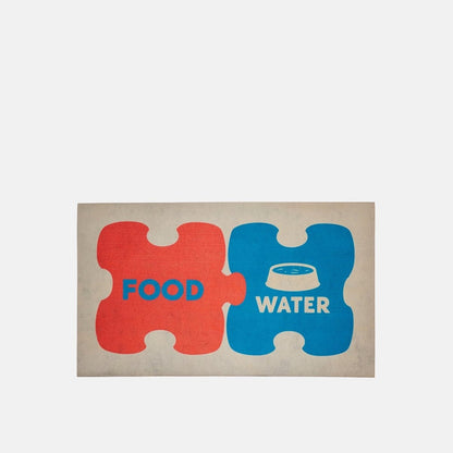 Covoras pentru boluri cu doua piese de puzzle rosu si albastru