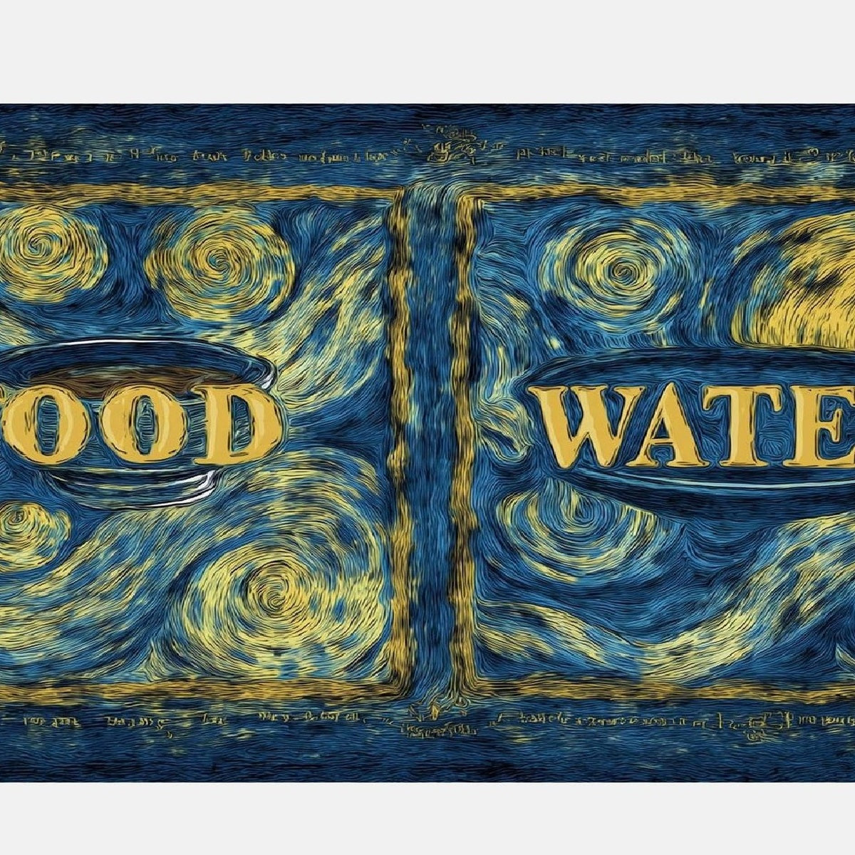 Covoras pentru boluri cu model tip noapte instelata, albastru si auriu