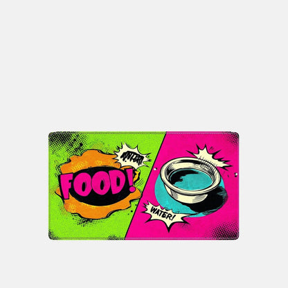 Covoras pentru boluri cu grafica pop-art verde si roz