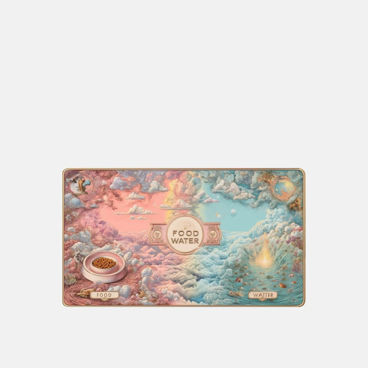 Covoras pentru boluri cu peisaj pictat in tonuri pastel