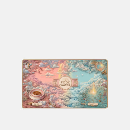 Covoras pentru boluri cu peisaj pictat in tonuri pastel