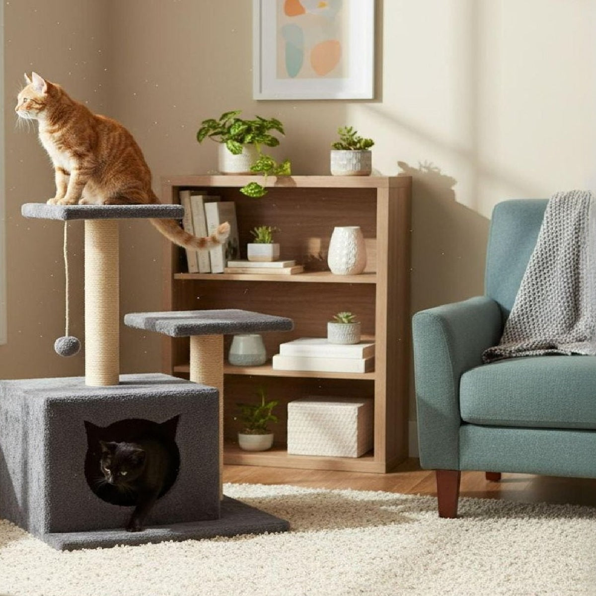 Ansamblu de catarat cu cub si doua platforme