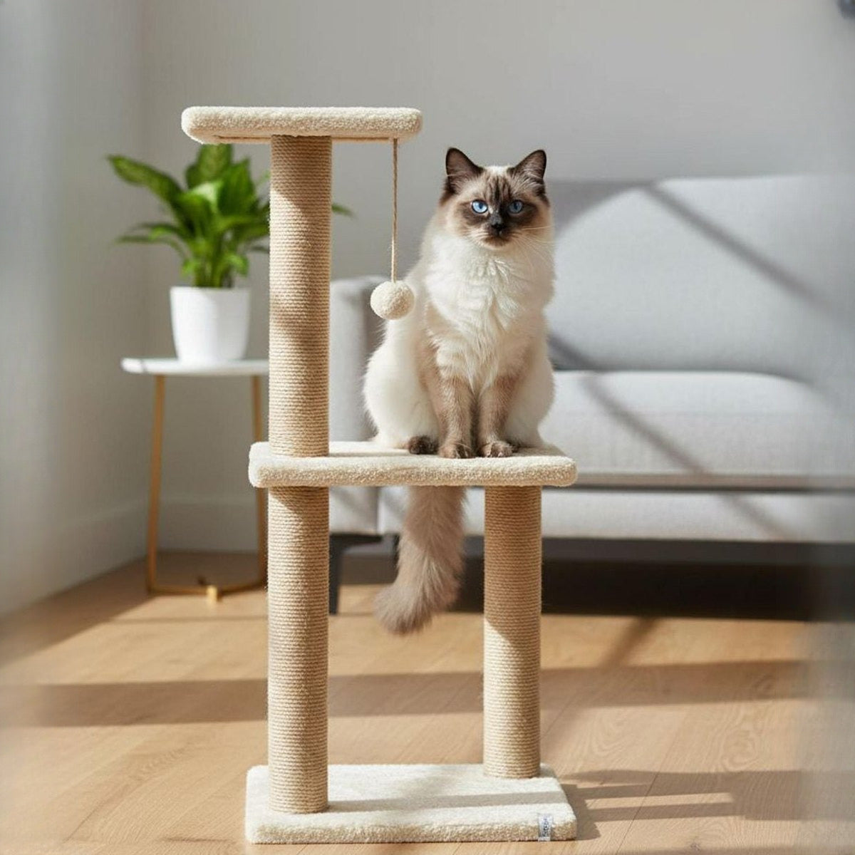 Ansamblu de catarat crem, cu doua platforme suprapuse