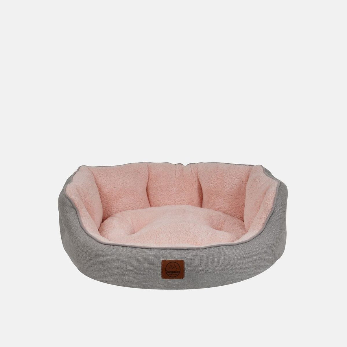 Culcus Coco oval, gri cu interior roz, pentru caini