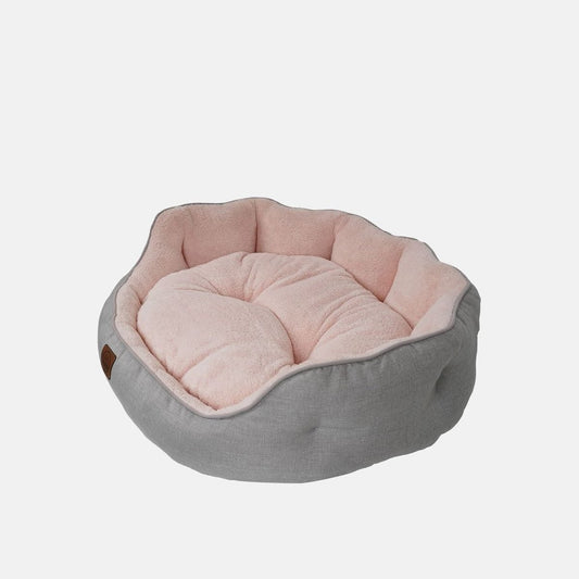 Culcus Coco oval, gri cu interior roz, pentru caini