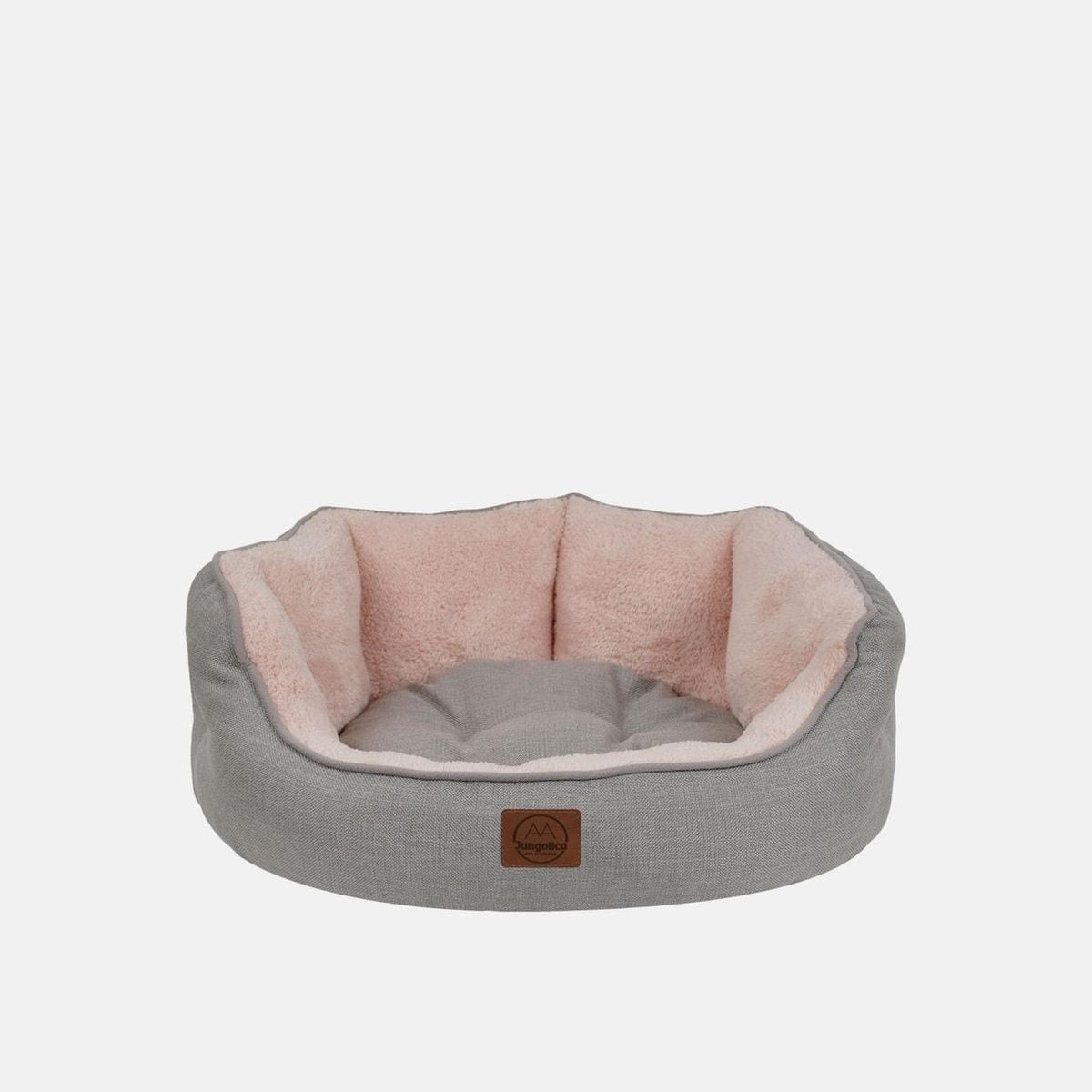 Culcus Coco oval, gri cu interior roz, pentru caini