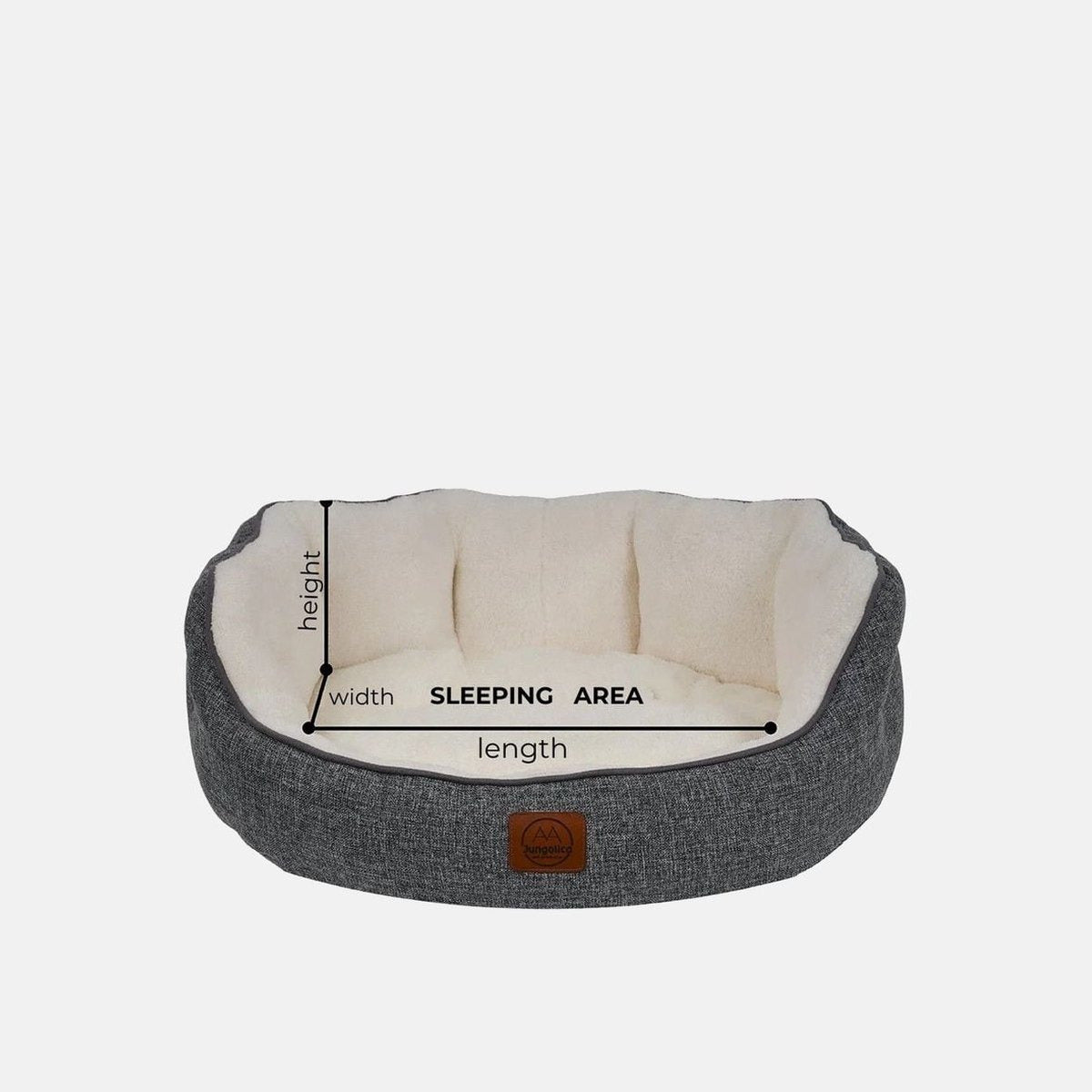 Culcus Coco oval, gri cu interior roz, pentru caini