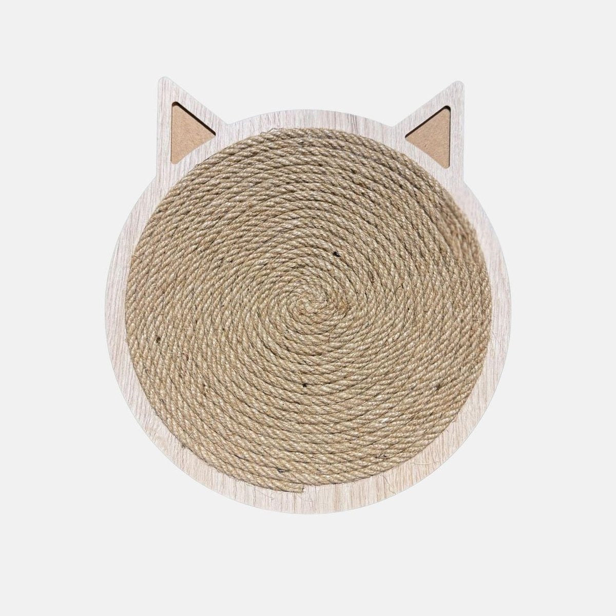 Placa de zgariat rotunda din sisal impletit in spirala, cu urechi