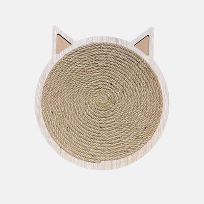 Placa de zgariat rotunda din sisal impletit in spirala, cu urechi