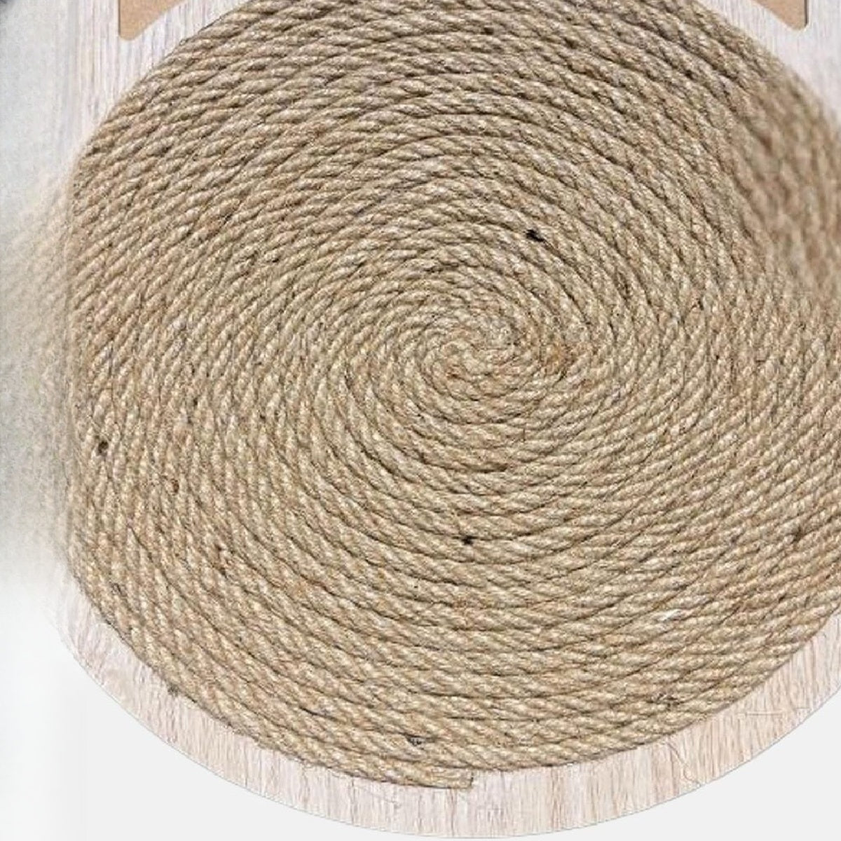 Placa de zgariat rotunda din sisal impletit in spirala, cu urechi