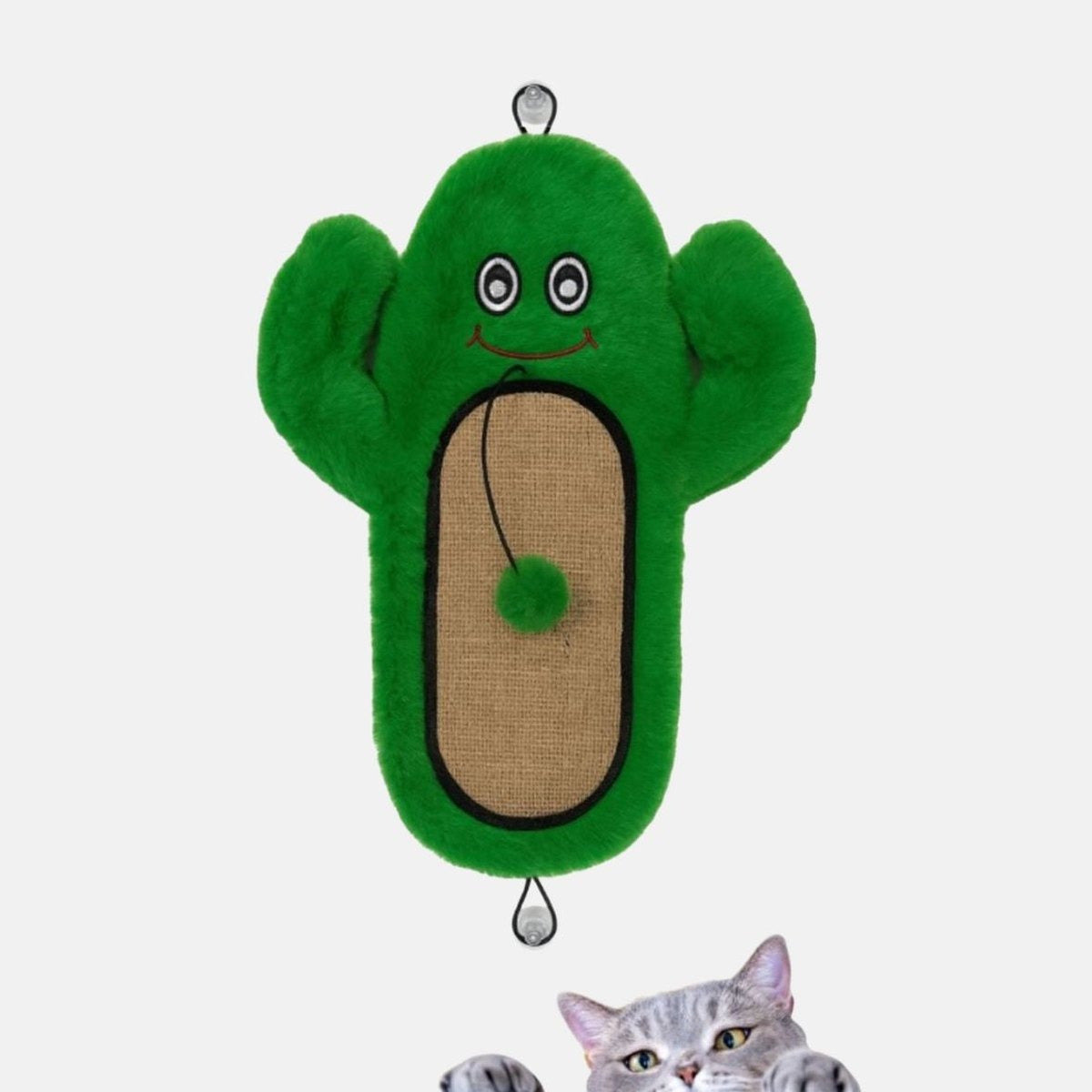 Jucarie de zgariat in forma de cactus verde pentru pisici, model Miyav