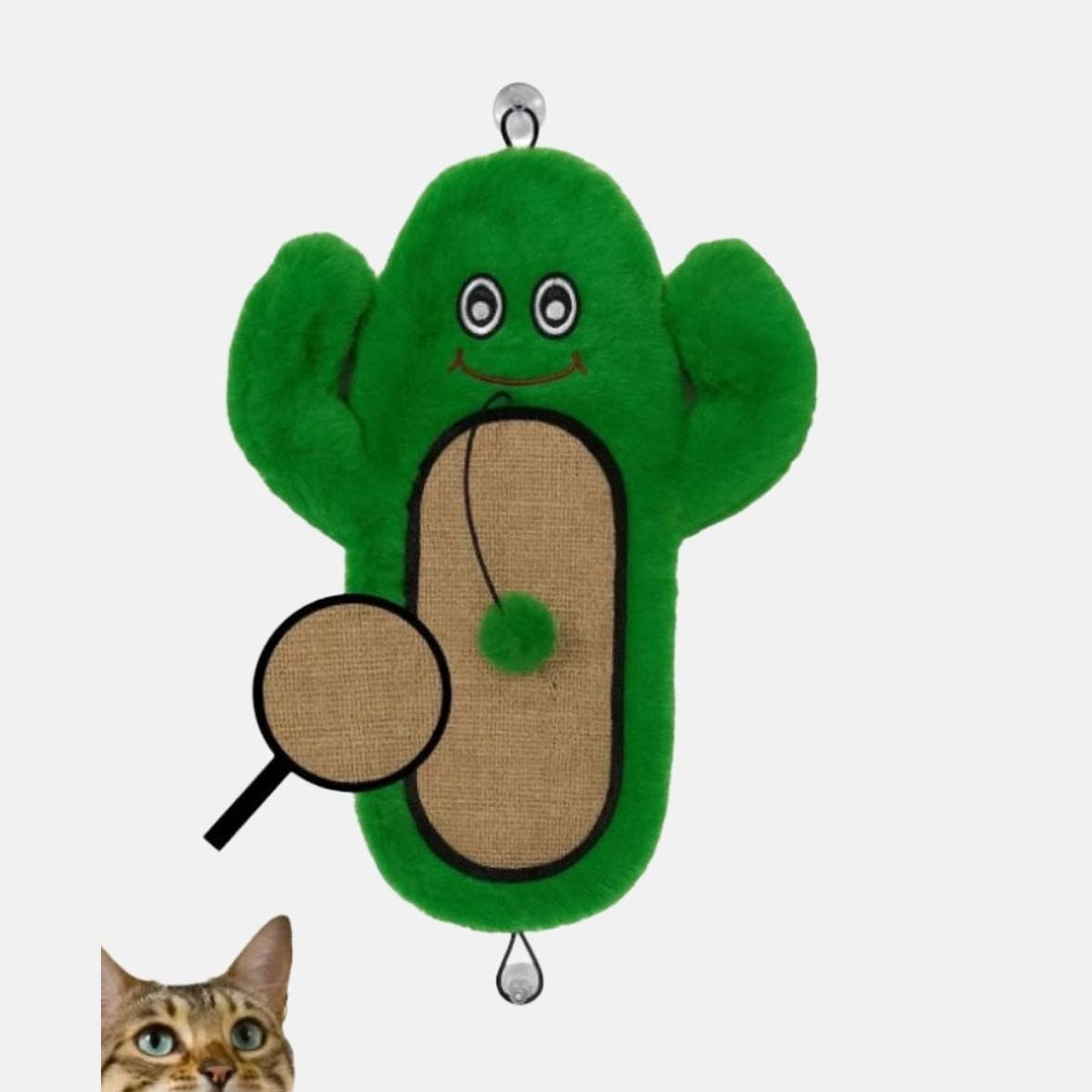 Jucarie de zgariat in forma de cactus verde pentru pisici, model Miyav