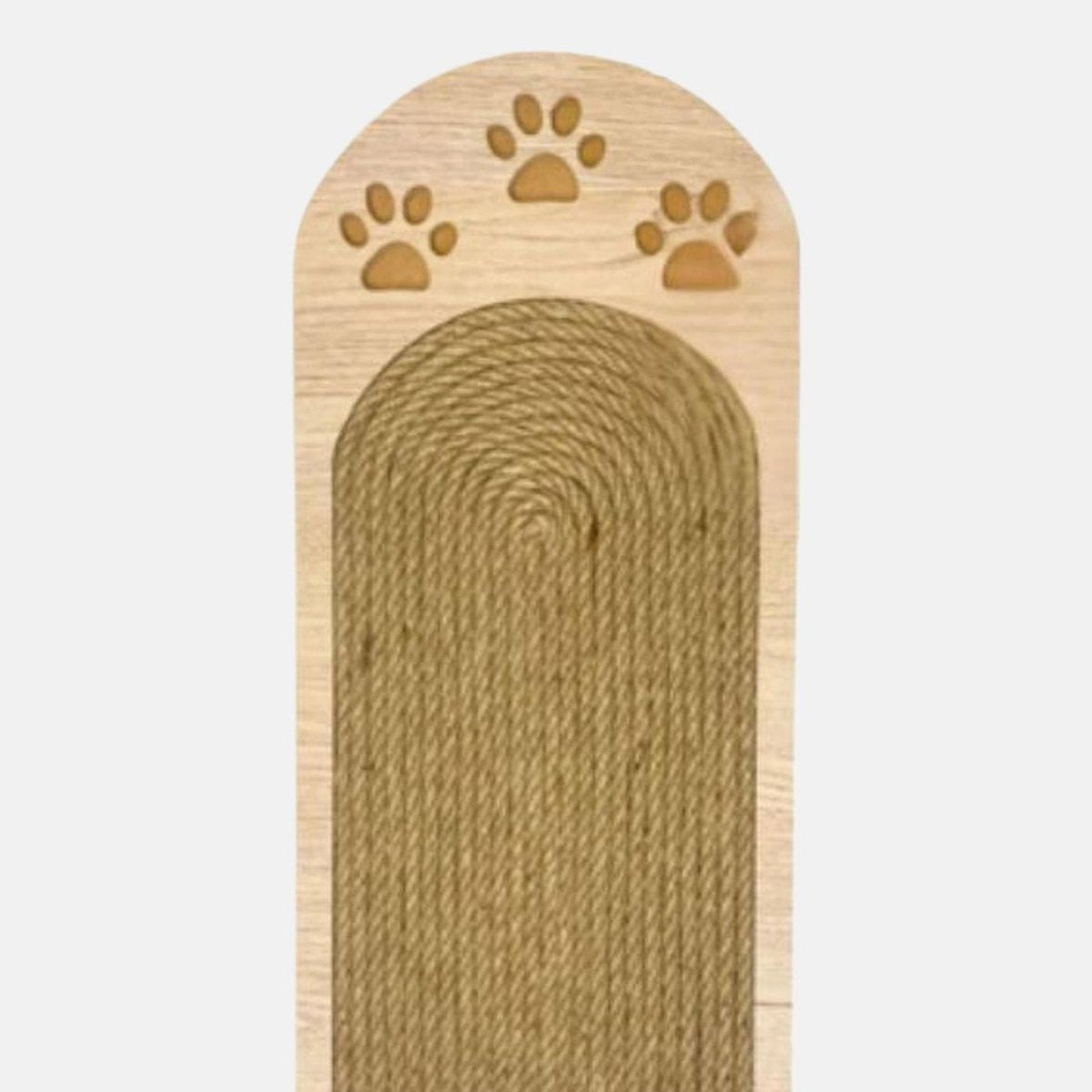 Placa de zgariat ovala din sisal impletit, cu imprimeu labute